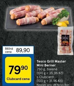Miniberner se slaninou Grill Master Tesco