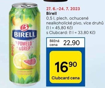 Nealkoholické pivo ochucené Birell