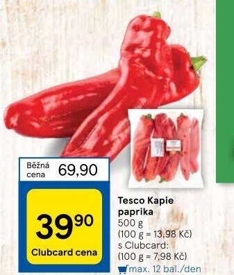 Paprika červená kapie Tesco