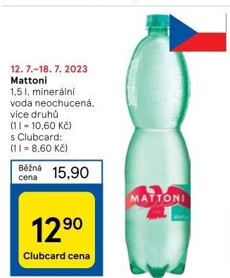 Přírodní voda Mattoni