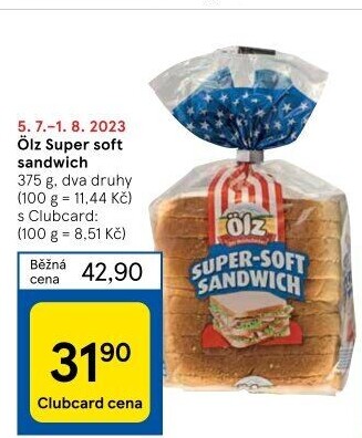 Toustový chléb Sandwich Soft Ölz