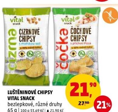 Chipsy bez lepku Vital snack