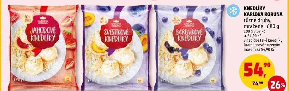 Knedlíky mražené Karlova Koruna