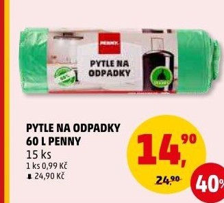 Pytle na odpadky 60 l Penny