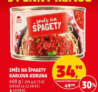 Směs na špagety Karlova Koruna