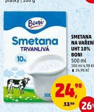Smetana na vaření Boni 10%
