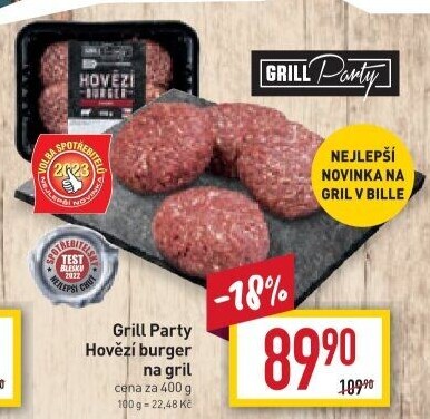 Hovězí burger Grill Party