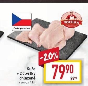 Kuře + 2 čtvrtky Vocílka