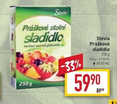 Práškové stolní sladidlo Stevia