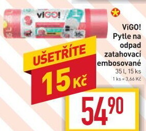 Pytle na odpadky zatahovací 35 l ViGo