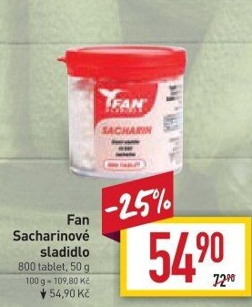 Sladidlo Sacharin Fan