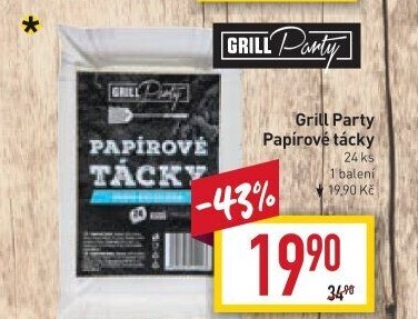 Tácky papírové Grill Party