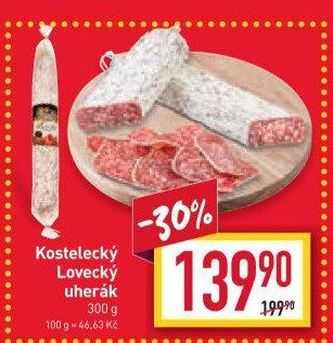 Salám Uherák lovecký kostelecký Kostelecké uzeniny