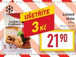 Těsto listové mražené