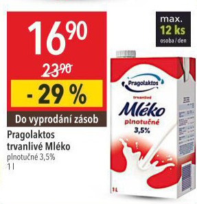 Mléko trvanlivé Pragolaktos - 3,5% plnotučné