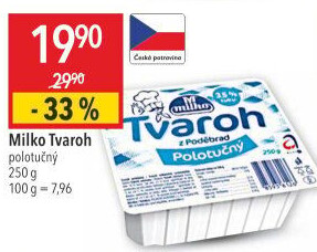 Tvaroh polotučný z Poděbrad Milko