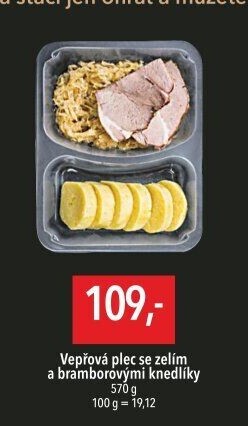 Vepřová plec se zelím a knedlíkem Globus