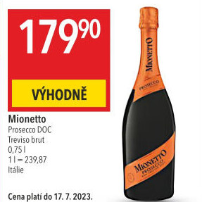 Prosecco brut DOC Treviso Mionetto