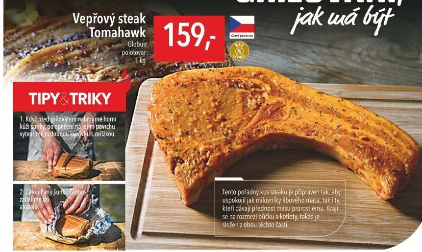 Marinovaný vepřový steak tomahawk Globus