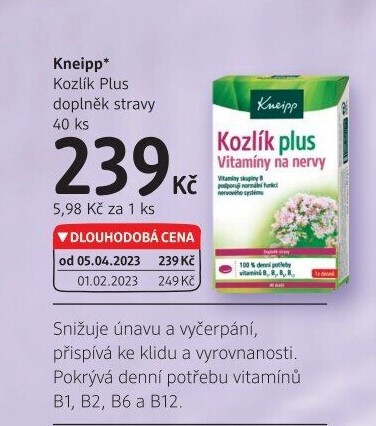 Doplněk stravy Kozlík Plus Kneipp