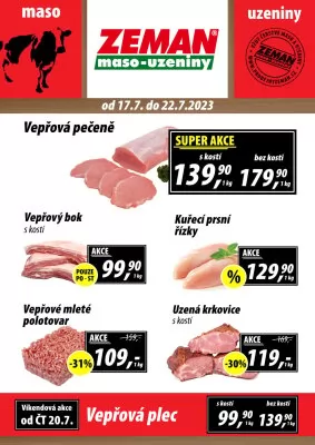 akční leták ZEMAN maso - uzeniny 17.7.2023-22.7.2023