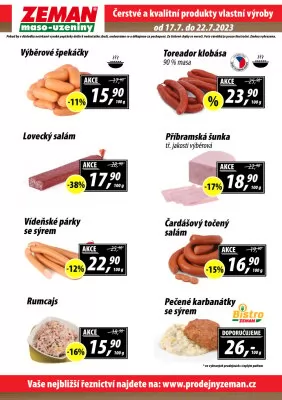 akční leták ZEMAN maso - uzeniny 17.7.2023-22.7.2023