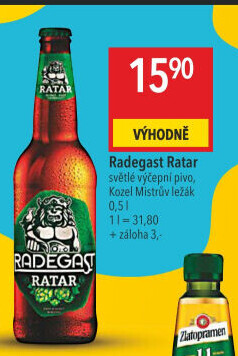 Pivo světlé výčepní Ratar Radegast