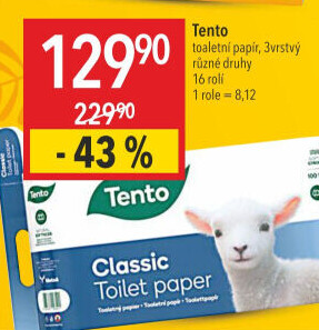 Toaletní papír 3vrstvý Tento