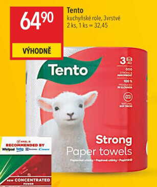 Utěrky kuchyňské 3vrstvé Strong Tento