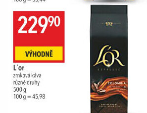 Zrnková káva Espresso Colombia L'