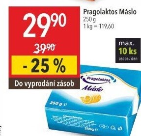 Máslo Mlékárna Pragolaktos