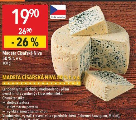 Sýr Niva císařská 50% Madeta