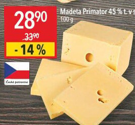 Sýr Primátor 45% Madeta