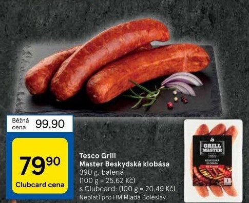 Beskydská klobása Tesco Grill Master