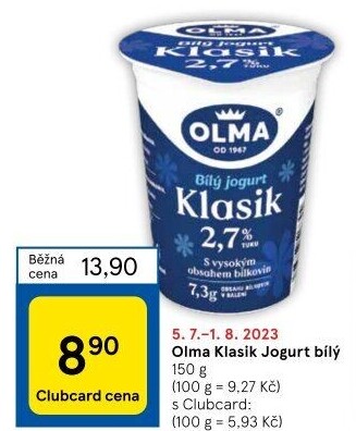 Bílý jogurt Klasik Olma