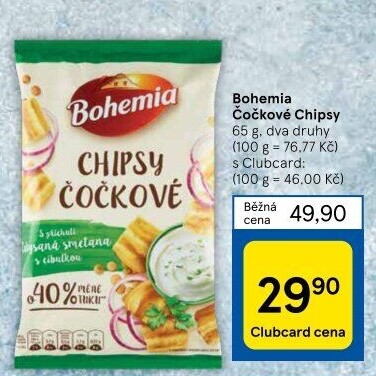 Čočkové chipsy Bohemia Chips