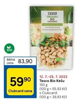 Kešu bio Tesco Organic
