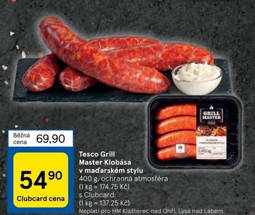 Klobásy maďarské Grill Master Tesco