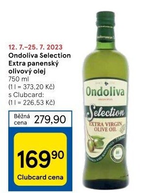 Olivový olej extra panenský Selection Ondoliva