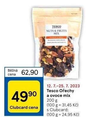 Ořechy a ovoce mix Tesco