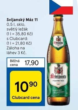 Pivo světlý ležák 11° Svijanský Máz Svijany