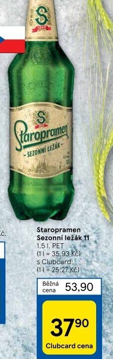 Pivo světlý sezonní ležák Staropramen