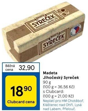 Sýr Syreček Jihočeský Madeta