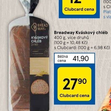 Toustový chléb kváskový Breadway