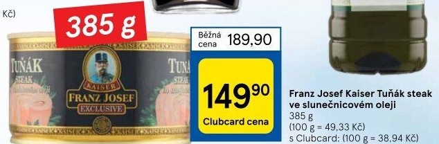 Tuňák steak v oleji Exclusive Franz Josef Kaiser