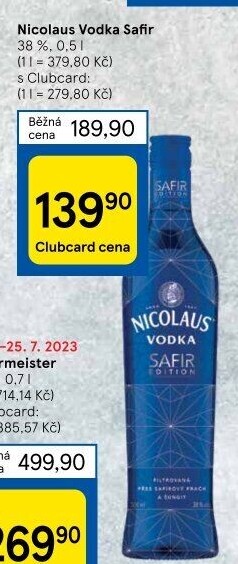 Vodka extra jemná Safír edition St. Nicolaus
