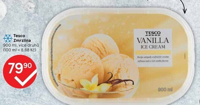 Zmrzlina ve vaničce Tesco