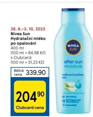 Mléko hydratační po opalování Sun Nivea