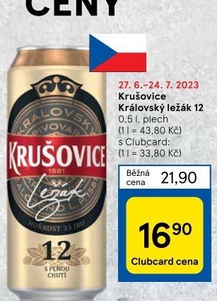 Pivo světlé Královský ležák 12° Krušovice