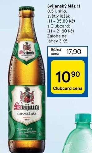 Pivo světlý ležák 11° Svijanský Máz Svijany